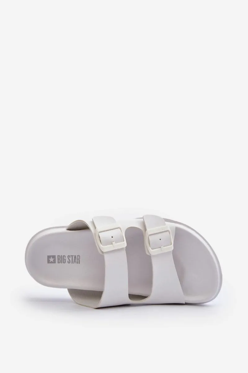 Hot Lekkie Klapki Męskie Z Klamrami Big Star NN174594 Białe Męskie Klapki Męskie Big Star|Klapki Męskie Klasyczne