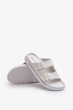 Hot Lekkie Klapki Męskie Z Klamrami Big Star NN174594 Białe Męskie Klapki Męskie Big Star|Klapki Męskie Klasyczne