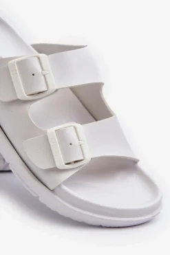 Hot Lekkie Klapki Męskie Z Klamrami Big Star NN174594 Białe Męskie Klapki Męskie Big Star|Klapki Męskie Klasyczne