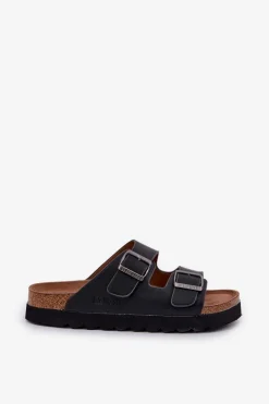 Sale Lekkie Klapki Męskie Z Klamrami Eko Skóra Big Star NN174531 Czarne Męskie Klapki Męskie Big Star|Klapki Męskie Klasyczne