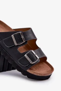 Sale Lekkie Klapki Męskie Z Klamrami Eko Skóra Big Star NN174531 Czarne Męskie Klapki Męskie Big Star|Klapki Męskie Klasyczne