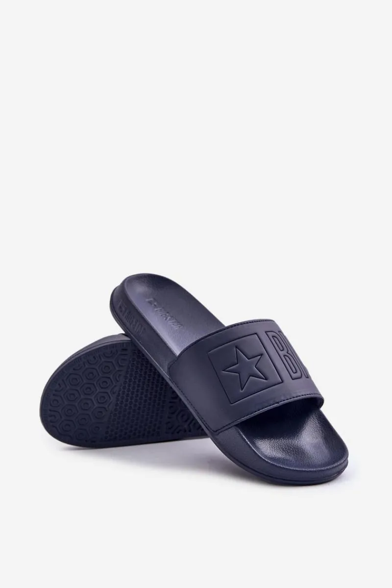 Sale Lekkie Klapki Męskie Z Logo Big Star OO174031 Granatowe Męskie Klapki Męskie Big Star|Klapki Męskie Klasyczne