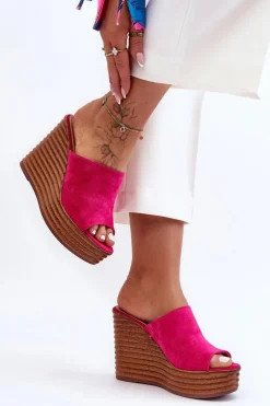 Klapki Na Koturnie|Klapki Na Platformie>Boto Lekkie Klapki Na Masywnej Platformie Fuksja Good Vibe