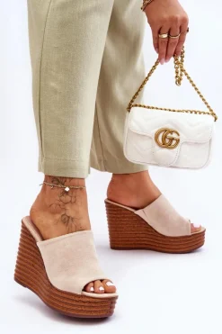 Klapki Na Koturnie|Klapki Na Platformie></noscript>Boto Lekkie Klapki Na Masywnej Platformie Beżowe Good Vibe