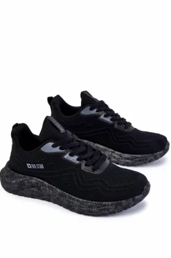 Hot Big Star Shoes Lekkie Męskie Buty Sportowe Big Star KK174018 Czarne Czarny