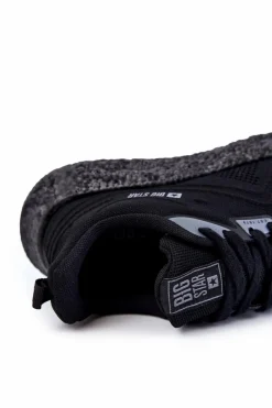 Hot Big Star Shoes Lekkie Męskie Buty Sportowe Big Star KK174018 Czarne Czarny