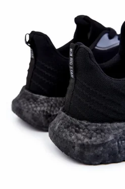 Hot Big Star Shoes Lekkie Męskie Buty Sportowe Big Star KK174018 Czarne Czarny