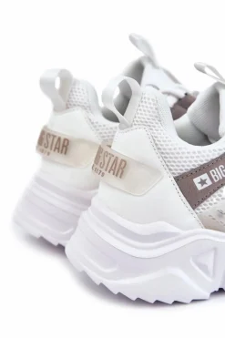 New Big Star Shoes Lekkie Męskie Sportowe Buty Big Star KK174055 Białe