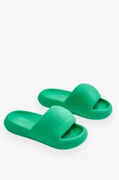 Clearance Boto Lekkie Piankowe Damskie Klapki Na Platformie Zielone Milton Zielony