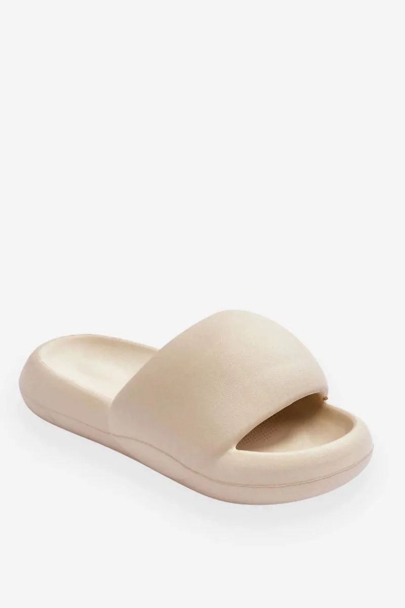 Klapki Na Platformie>Boto Lekkie Piankowe Damskie Klapki Na Platformie Beżowe Milton