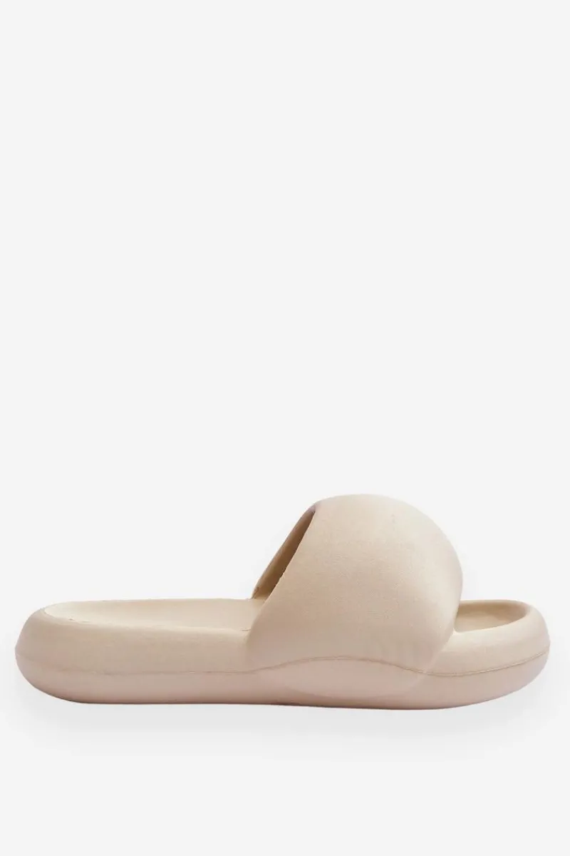 Klapki Na Platformie>Boto Lekkie Piankowe Damskie Klapki Na Platformie Beżowe Milton