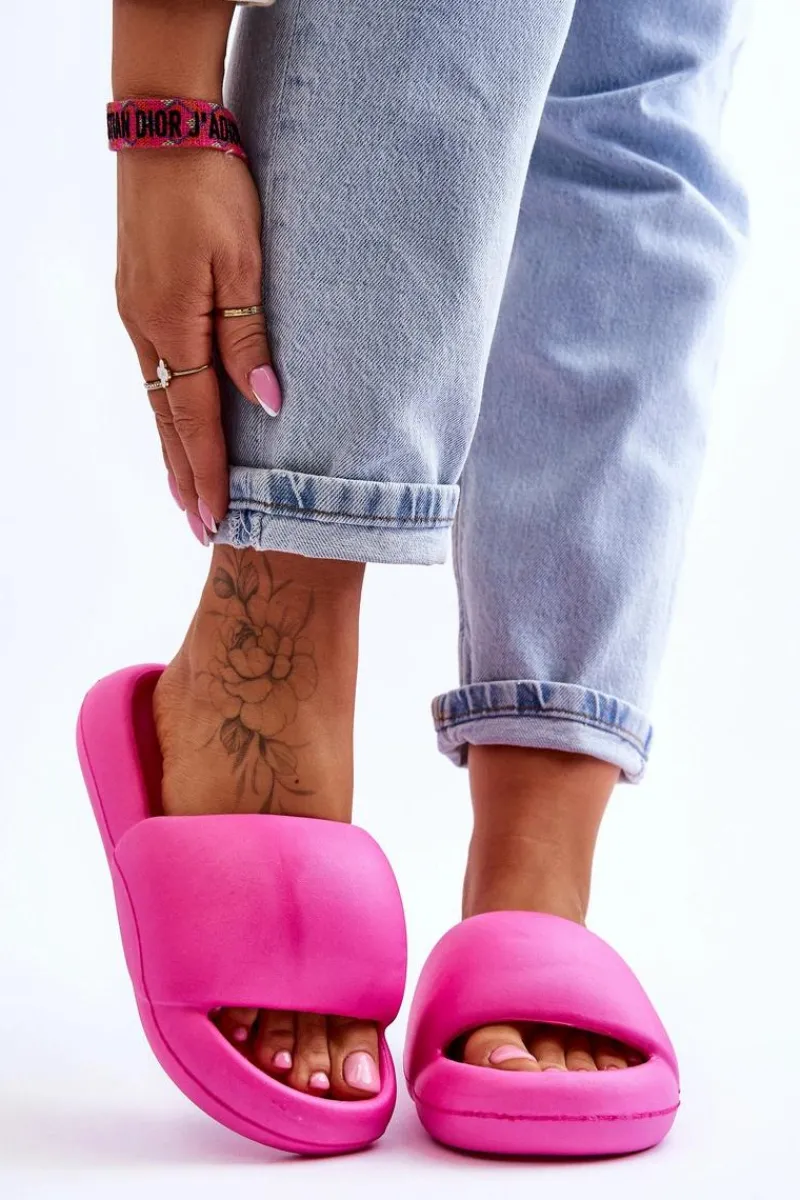 Klapki Na Platformie|Klapki Damskie Klasyczne>Boto Lekkie Piankowe Damskie Klapki Na Platformie Fuksja Milton Różowy