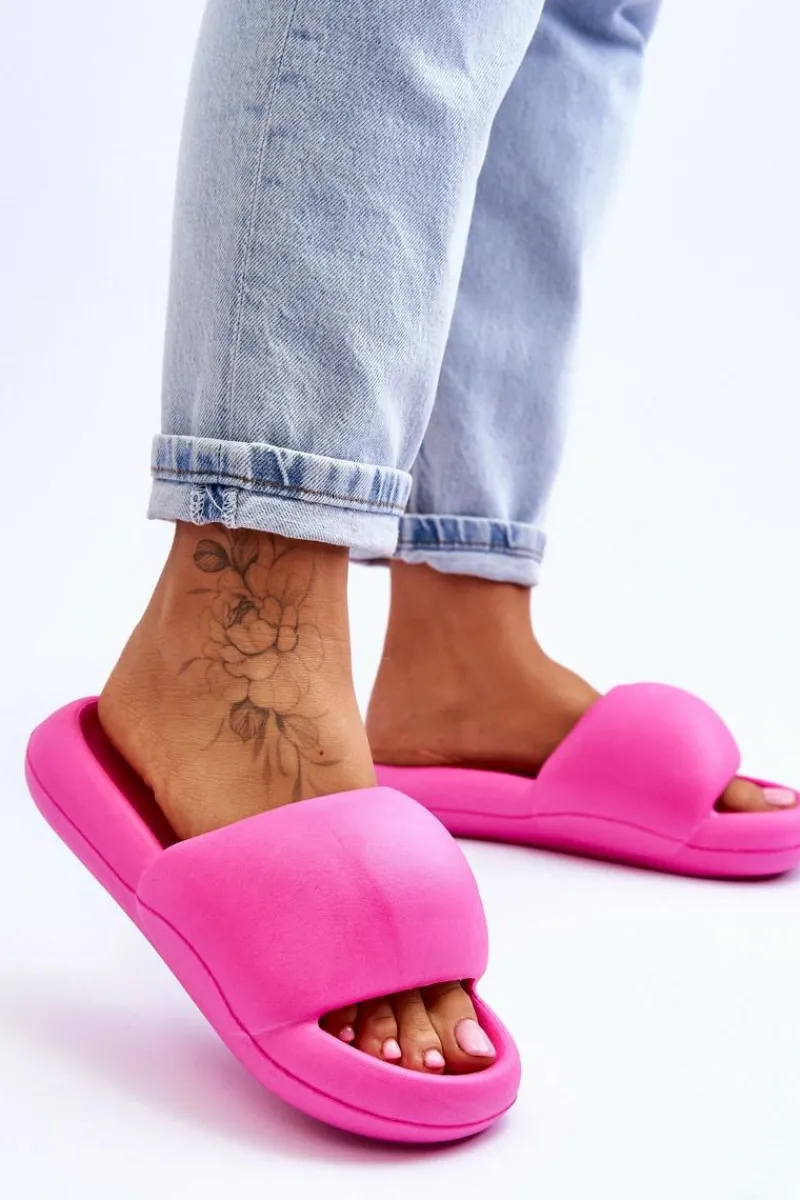 Klapki Na Platformie|Klapki Damskie Klasyczne>Boto Lekkie Piankowe Damskie Klapki Na Platformie Fuksja Milton Różowy