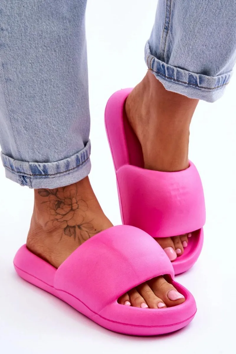 Klapki Na Platformie|Klapki Damskie Klasyczne>Boto Lekkie Piankowe Damskie Klapki Na Platformie Fuksja Milton Różowy