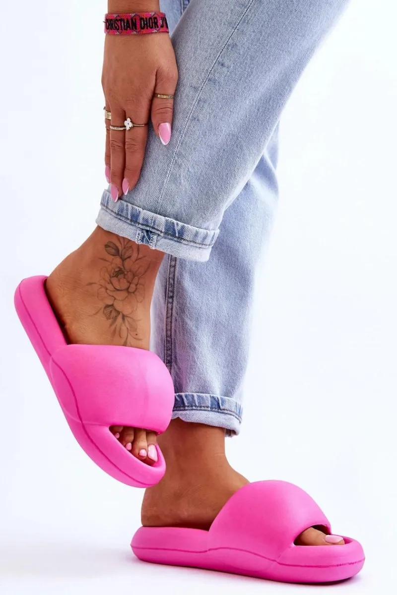 Klapki Na Platformie|Klapki Damskie Klasyczne>Boto Lekkie Piankowe Damskie Klapki Na Platformie Fuksja Milton Różowy