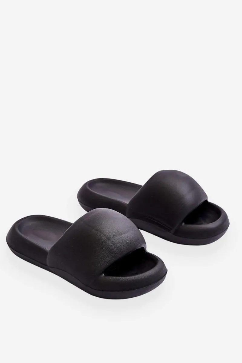 Outlet Boto Lekkie Piankowe Damskie Klapki Na Platformie Czarne Milton