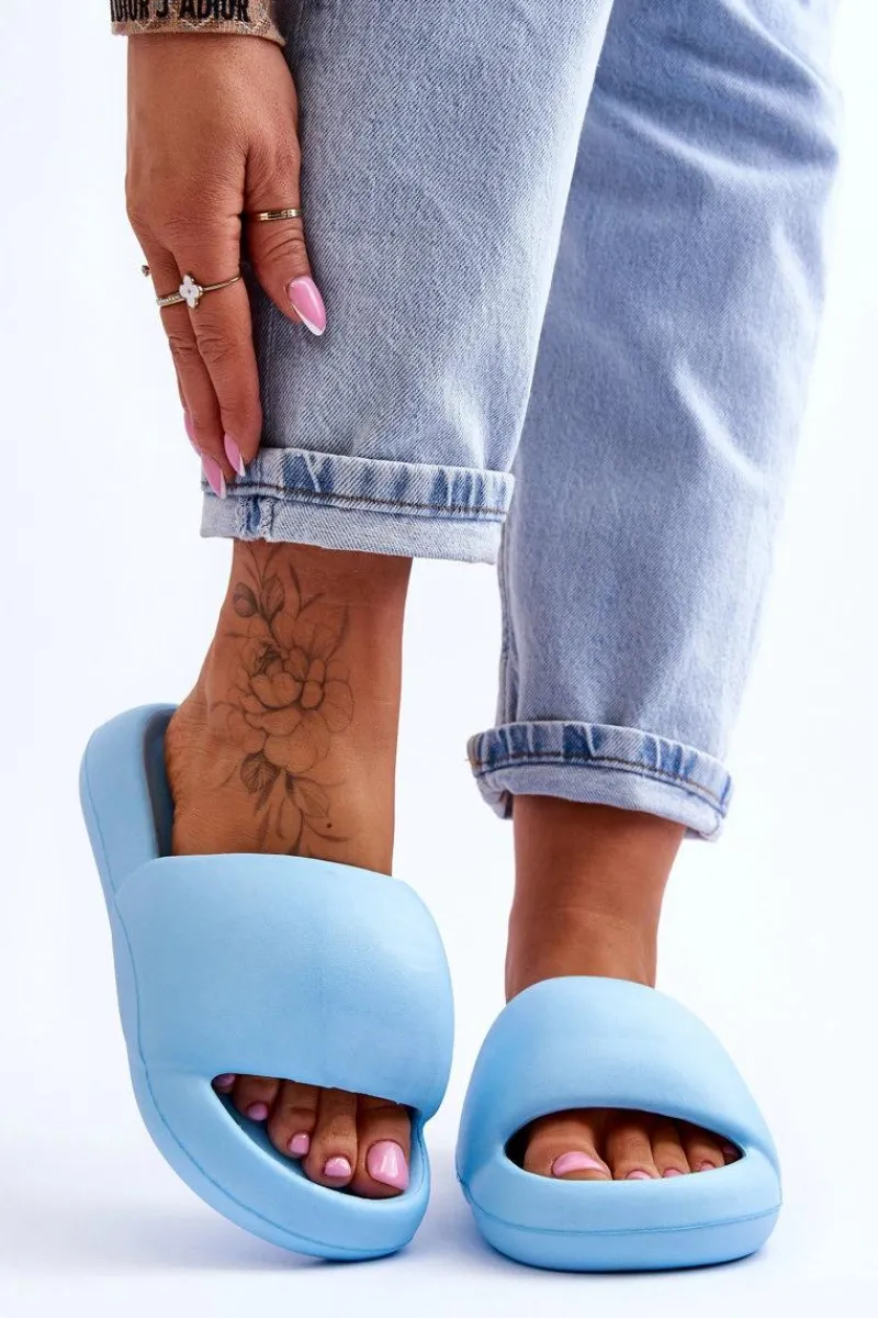 Online Boto Lekkie Piankowe Damskie Klapki Na Platformie Niebieskie Milton