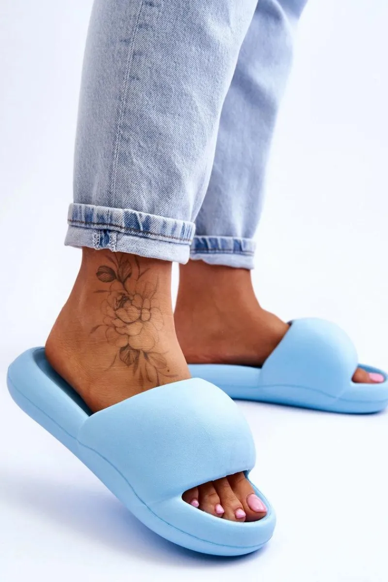 Online Boto Lekkie Piankowe Damskie Klapki Na Platformie Niebieskie Milton