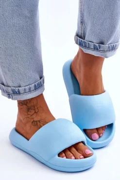 Online Boto Lekkie Piankowe Damskie Klapki Na Platformie Niebieskie Milton