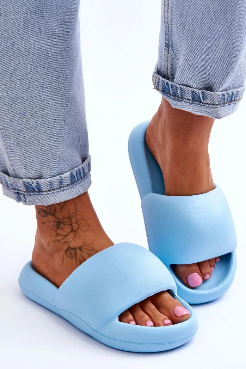 Online Boto Lekkie Piankowe Damskie Klapki Na Platformie Niebieskie Milton