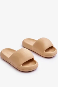 Lekkie Piankowe Damskie Klapki Na Platformie Khaki Milton Damskie Klapki Na Platformie