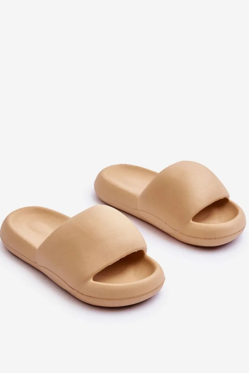 Lekkie Piankowe Damskie Klapki Na Platformie Khaki Milton Damskie Klapki Na Platformie