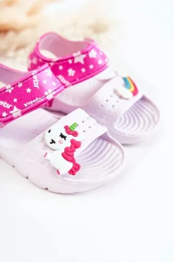 Boto Lekkie Piankowe Dziecięce Sandałki Na Rzep Białe Asti