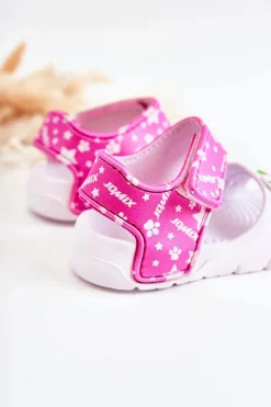 Boto Lekkie Piankowe Dziecięce Sandałki Na Rzep Białe Asti