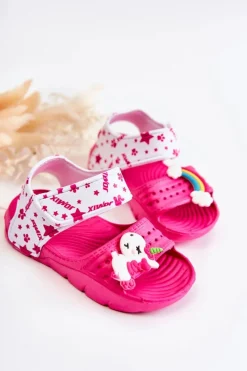 Dziewczęce>Boto Lekkie Piankowe Dziecięce Sandałki Na Rzep Fuksja Asti