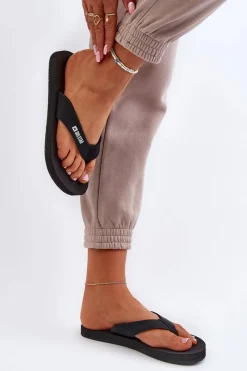 Best Lekkie Piankowe Japonki Klapki Damskie Big Star NN274A718 Czarne Damskie Klapki Sportowe|Klapki Damskie Big Star