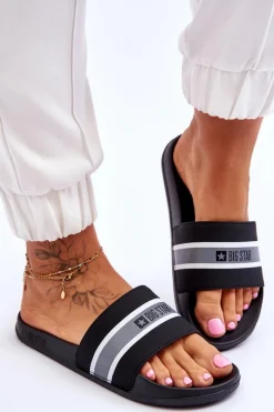 Outlet Lekkie Piankowe Klapki Big Star JJ274648 Czarne Damskie Klapki Damskie Big Star|Klapki Damskie Klasyczne