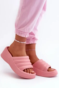 Klapki Na Koturnie|Klapki Basenowe>Boto Lekkie Piankowe Klapki Damskie Na Koturnie I Platformie Różowe Tendrea