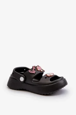 Chłopięce|Dziewczęce>Boto Lekkie Piankowe Klapki Dziecięce Z Ozdobami Czarne Ifrana