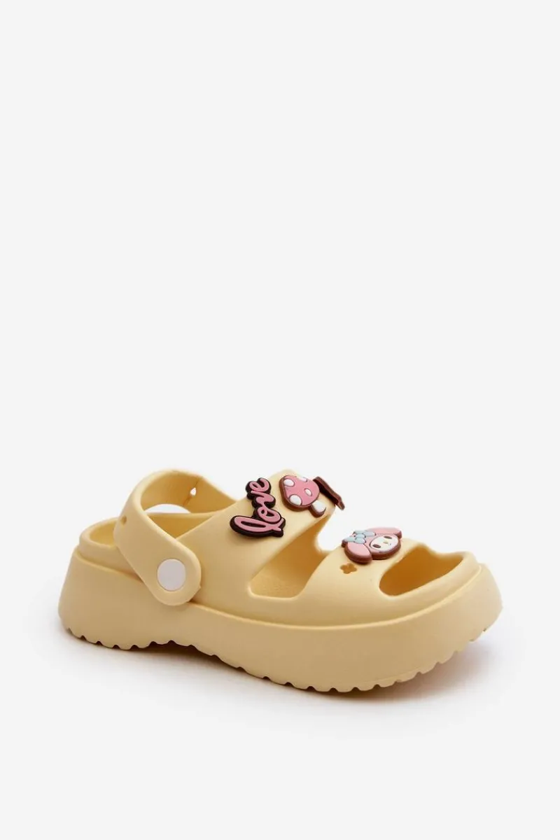 Online Lekkie Piankowe Klapki Dziecięce Z Ozdobami Żółte Ifrana Dzieci Chłopięce|Dziewczęce