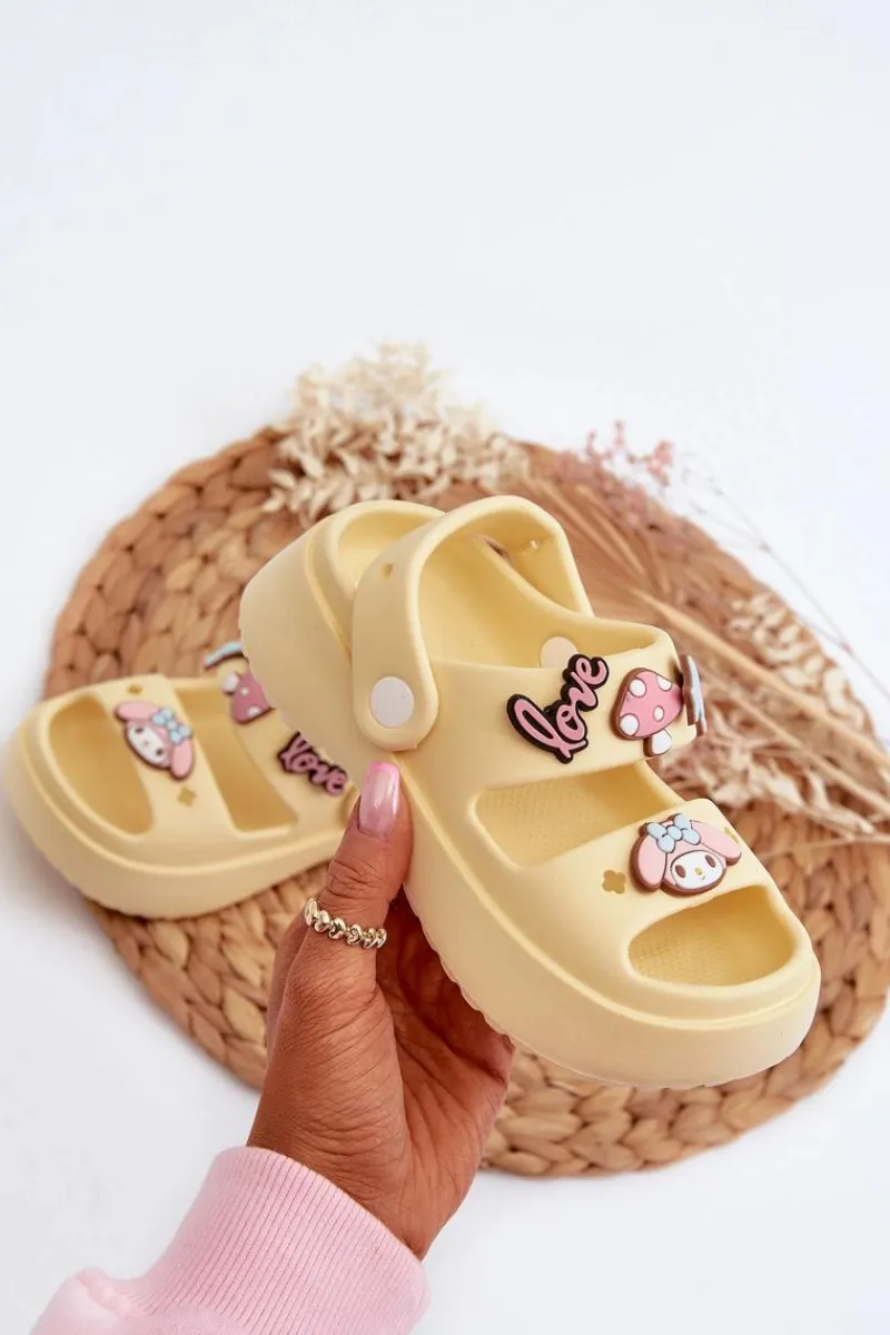 Online Lekkie Piankowe Klapki Dziecięce Z Ozdobami Żółte Ifrana Dzieci Chłopięce|Dziewczęce