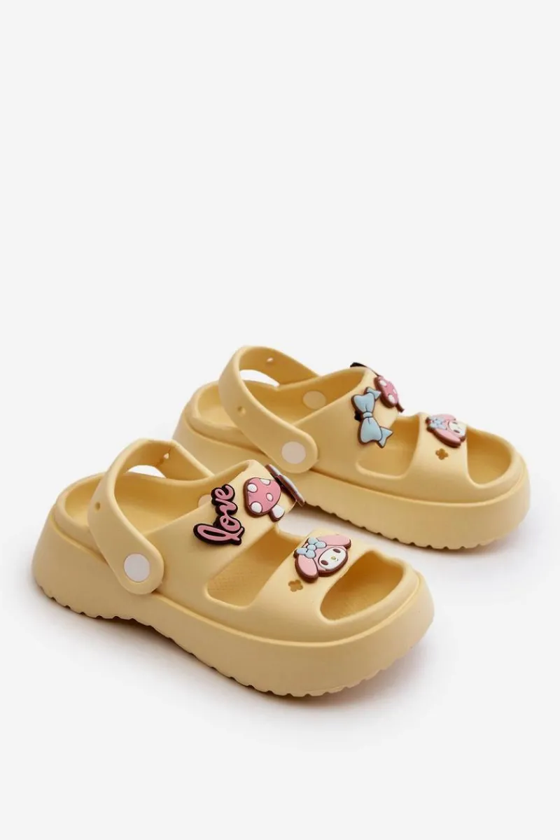 Online Lekkie Piankowe Klapki Dziecięce Z Ozdobami Żółte Ifrana Dzieci Chłopięce|Dziewczęce