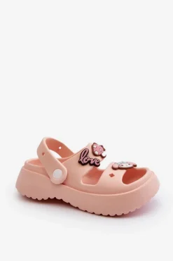 Hot Boto Lekkie Piankowe Klapki Dziecięce Z Ozdobami Różowe Ifrana