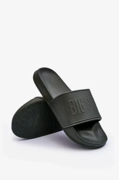 Big Star Shoes Lekkie Piankowe Klapki Męskie Big Star MM174324 Ciemnozielone Zielony