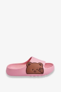 Lekkie Piankowe Klapki Z Misiem Różowe Todi Dzieci Chłopięce|Dziewczęce