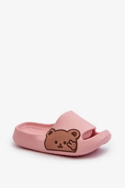 Chłopięce|Dziewczęce>Boto Lekkie Piankowe Klapki Z Misiem Różowe Relif