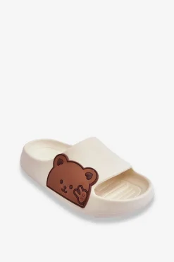 Sale Lekkie Piankowe Klapki Z Misiem Białe Todi Dzieci Chłopięce|Dziewczęce