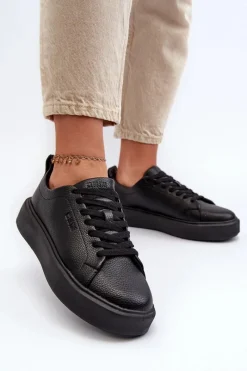 Buty Sportowe Na Platformie|Buty Sportowe Big Star>Big Star Shoes Lekkie Sneakersy Damskie Big Star NN274320 Memory Foam System Czarne