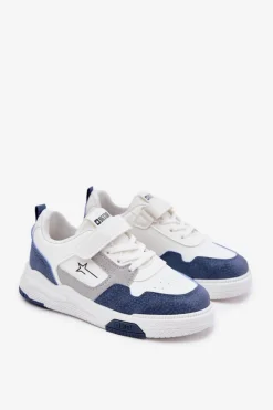 Clearance Big Star Shoes Lekkie Sneakersy Dziecięce Big Star RR374053 Biało-Niebieskie