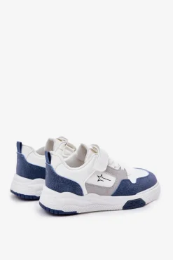 Clearance Big Star Shoes Lekkie Sneakersy Dziecięce Big Star RR374053 Biało-Niebieskie