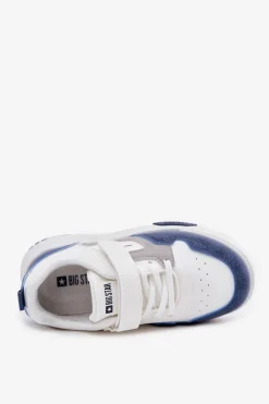 Clearance Big Star Shoes Lekkie Sneakersy Dziecięce Big Star RR374053 Biało-Niebieskie