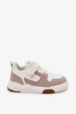 Clearance Lekkie Sneakersy Dziecięce Big Star RR374055 Beżowe Dzieci Back To School