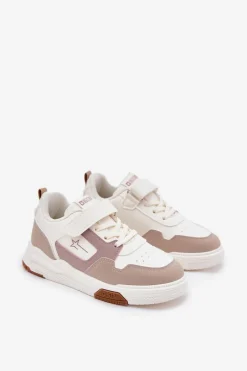 Clearance Lekkie Sneakersy Dziecięce Big Star RR374055 Beżowe Dzieci Back To School