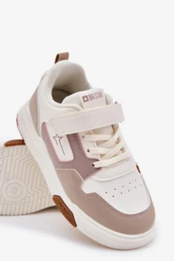 Clearance Lekkie Sneakersy Dziecięce Big Star RR374055 Beżowe Dzieci Back To School