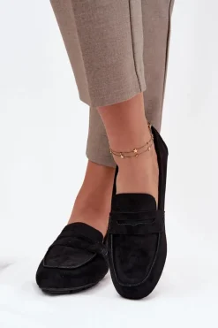 New Loafersy Mokasyny Damskie Płaskie Czarne Roseline Damskie Loafersy Damskie|Mokasyny Damskie Zamszowe