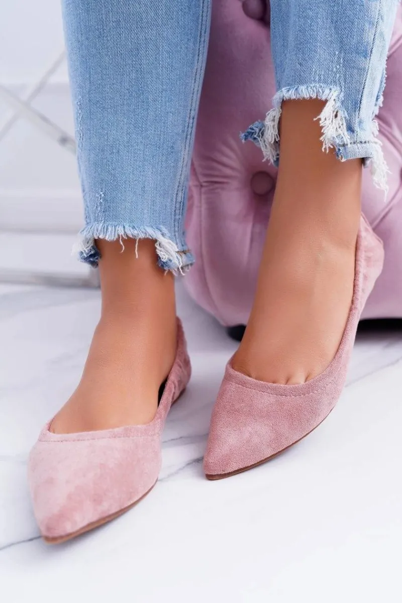 Baleriny Klasyczne>Boto LU BOO Balerinki Moments z odpinaną kokardą różowe